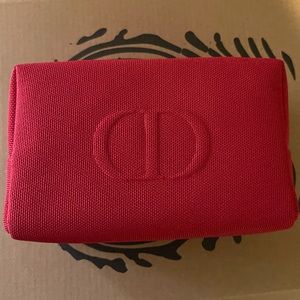 Christian Dior CD make up case with zipper RED COLORWAY